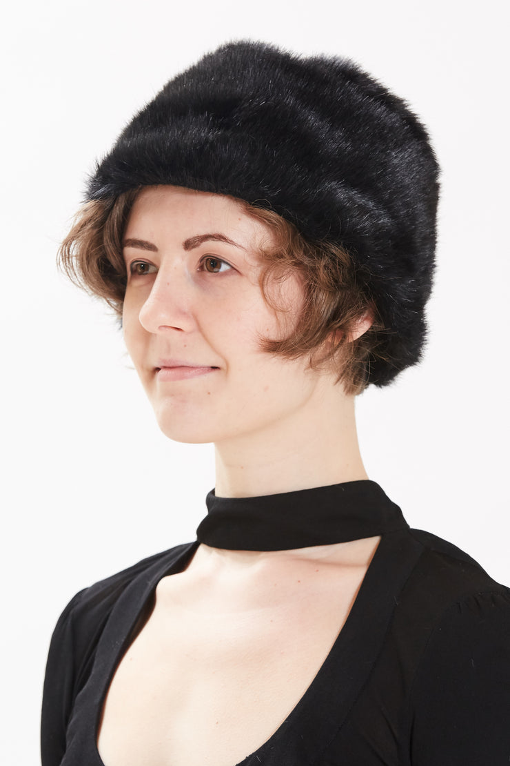 Pillbox Hat Faux Fur