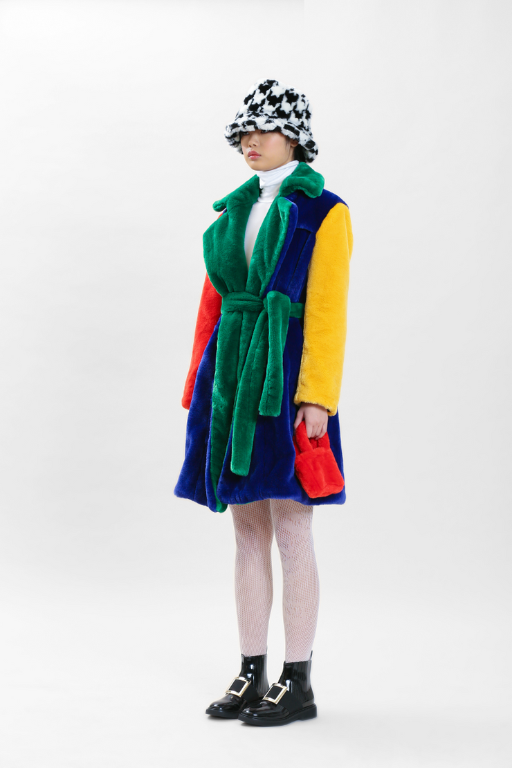 Juliette Rainbow Coat Faux Fur