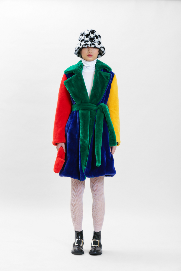 Juliette Rainbow Coat Faux Fur