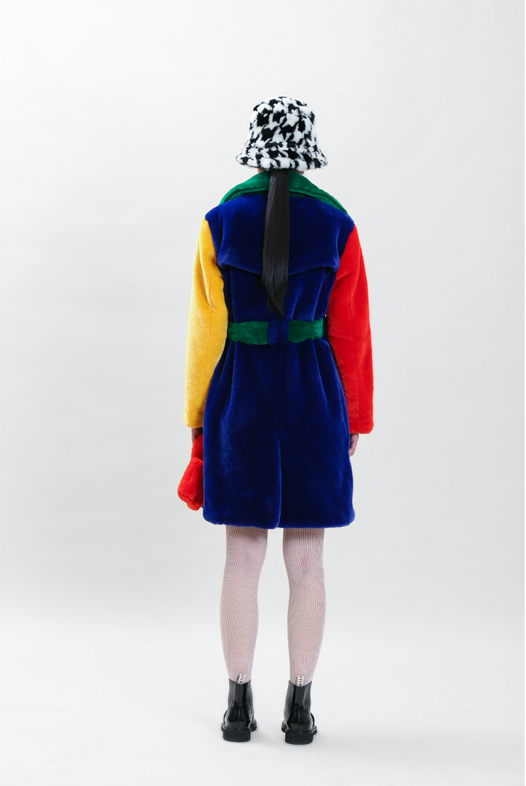 Juliette Rainbow Coat Faux Fur